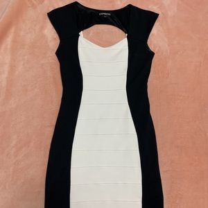 Fitted Black and White Dress from Express